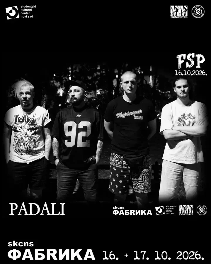 PADALI live at SKC NS Fabrika, 16.10.2026